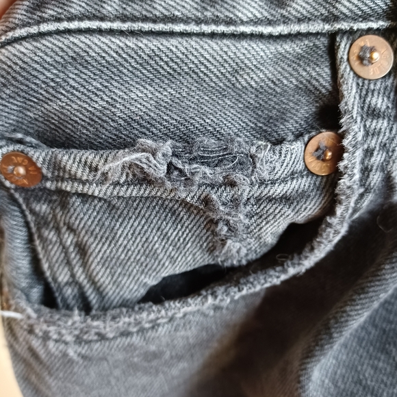 AGOLDE 90's Pinch Waist Straight Leg Jeans in Howl, Washed Black, Distressed - Picture 10 of 16